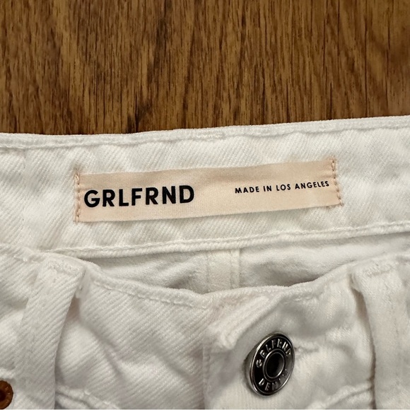 GRLFRND White Raw Hem Karolina High Rise Straight Crop button Fly Jeans Sz 25 - Picture 5 of 16